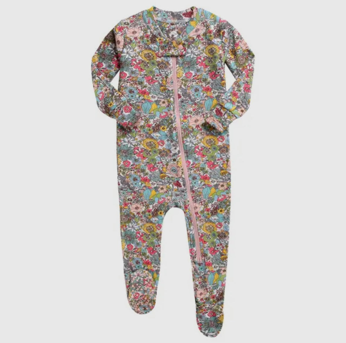 Modal Floral Baby Footie