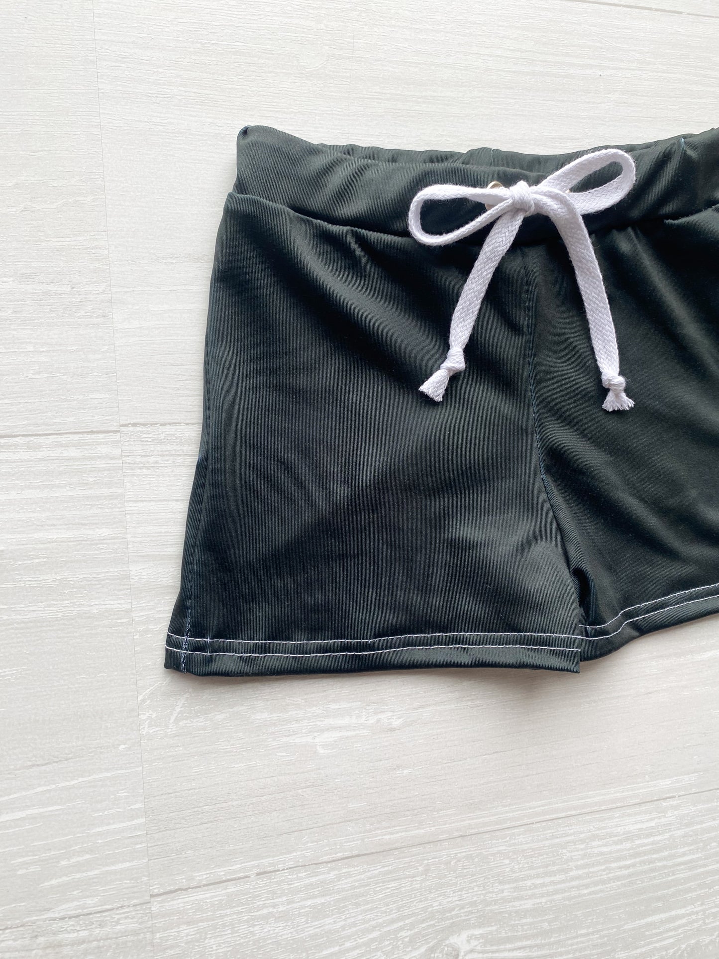 Solid Black Swim Trunks