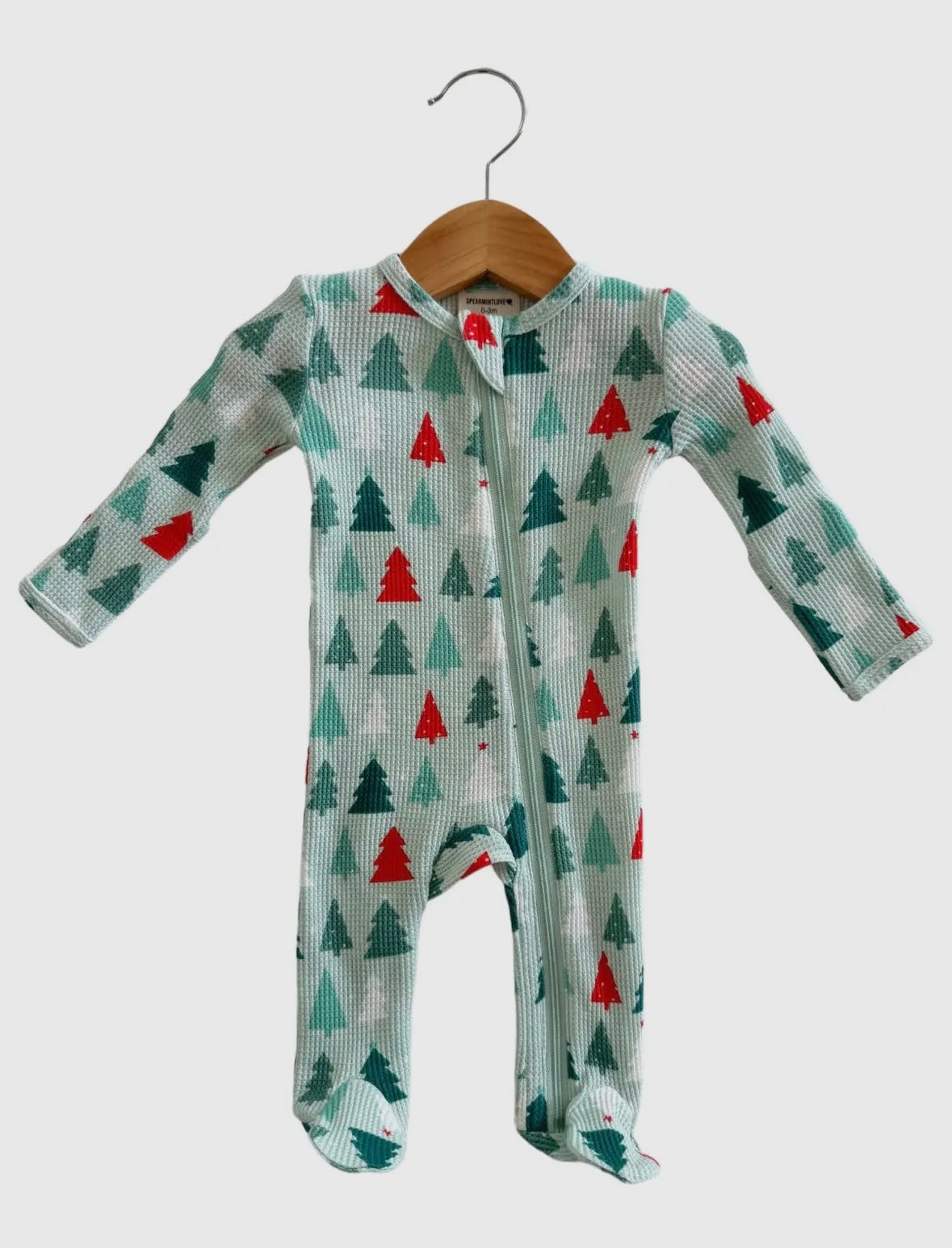 Festive Firs Waffle Organic Footie/Romper