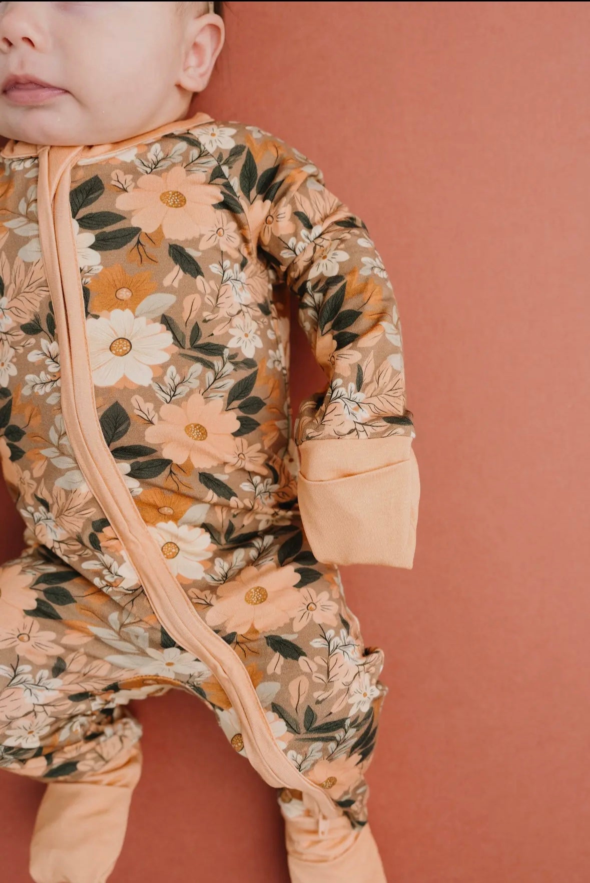 Autumn Bloom Zip Bamboo Romper