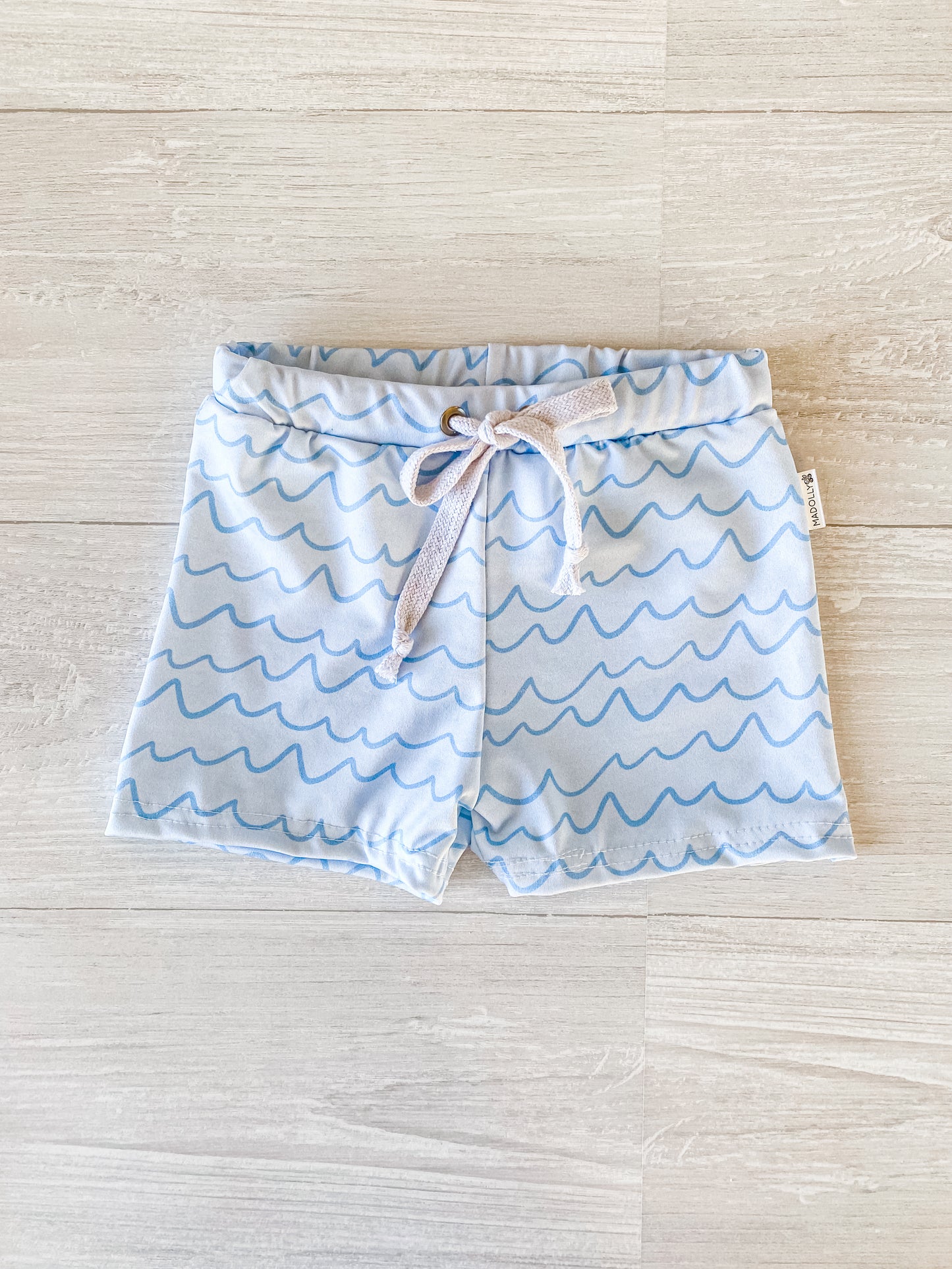 Wavy Blue Swim Trunks