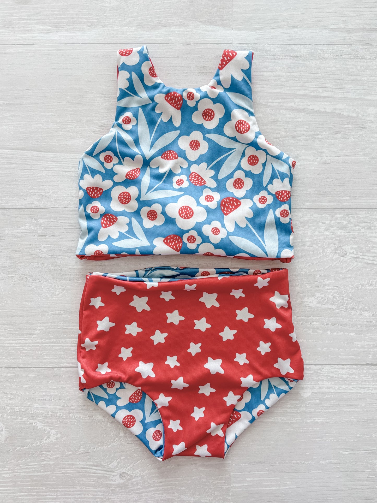 Light Blue 4th or July Floral