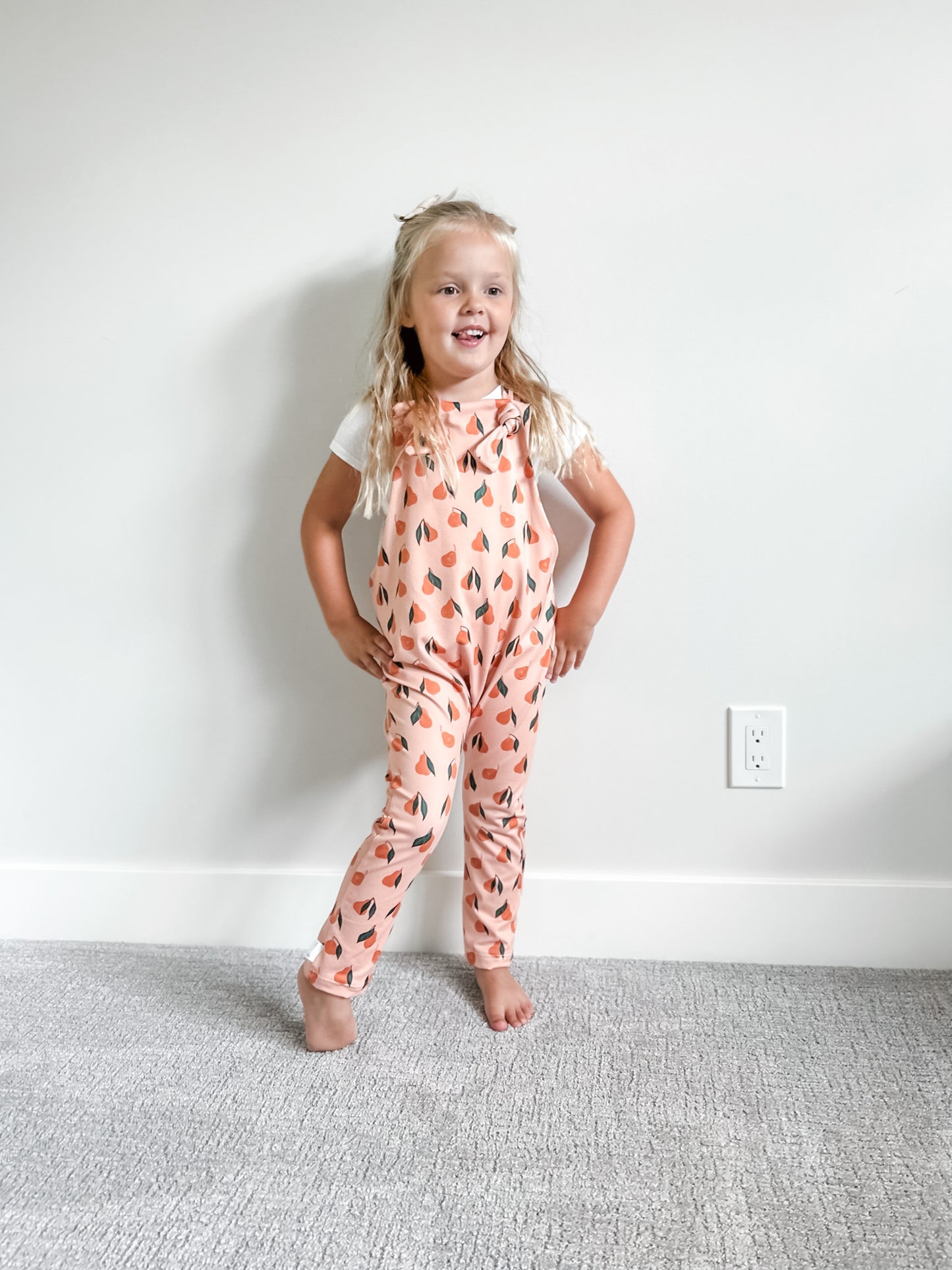 Peachy Pear Overall Romper
