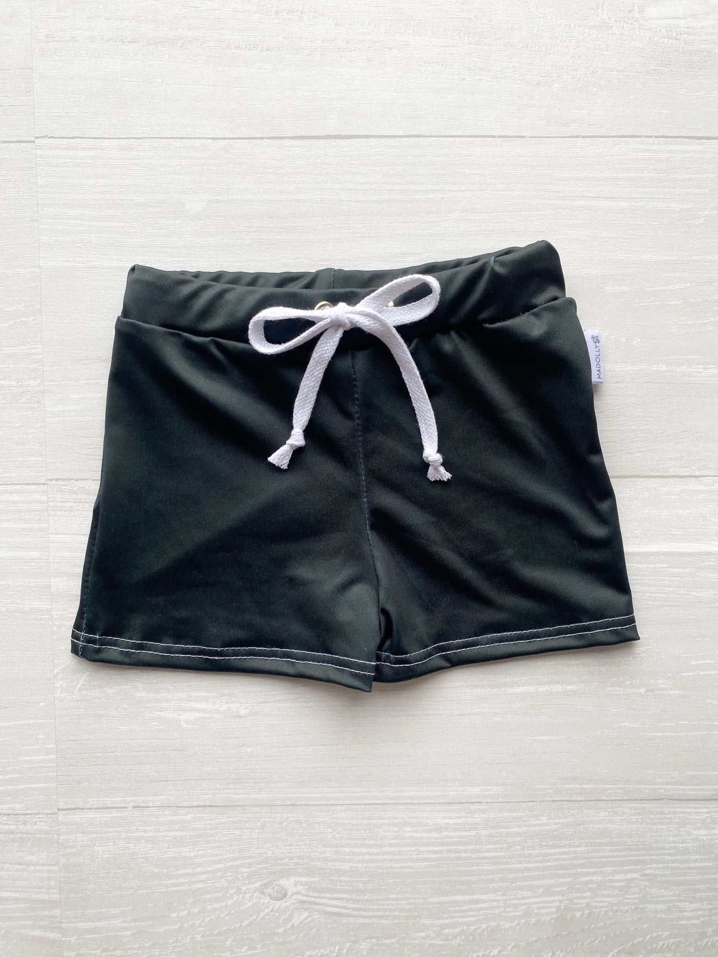 Solid Black Swim Trunks