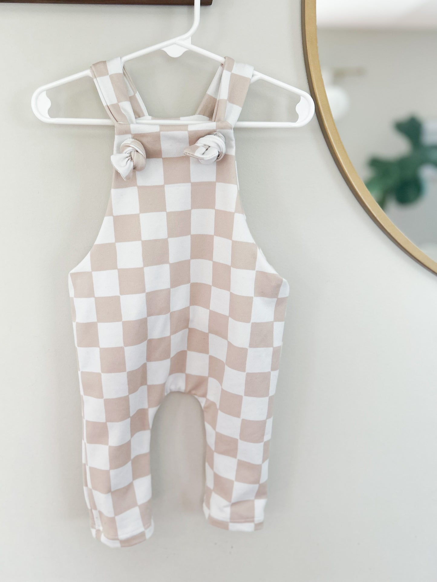 Checkered Overall Romper