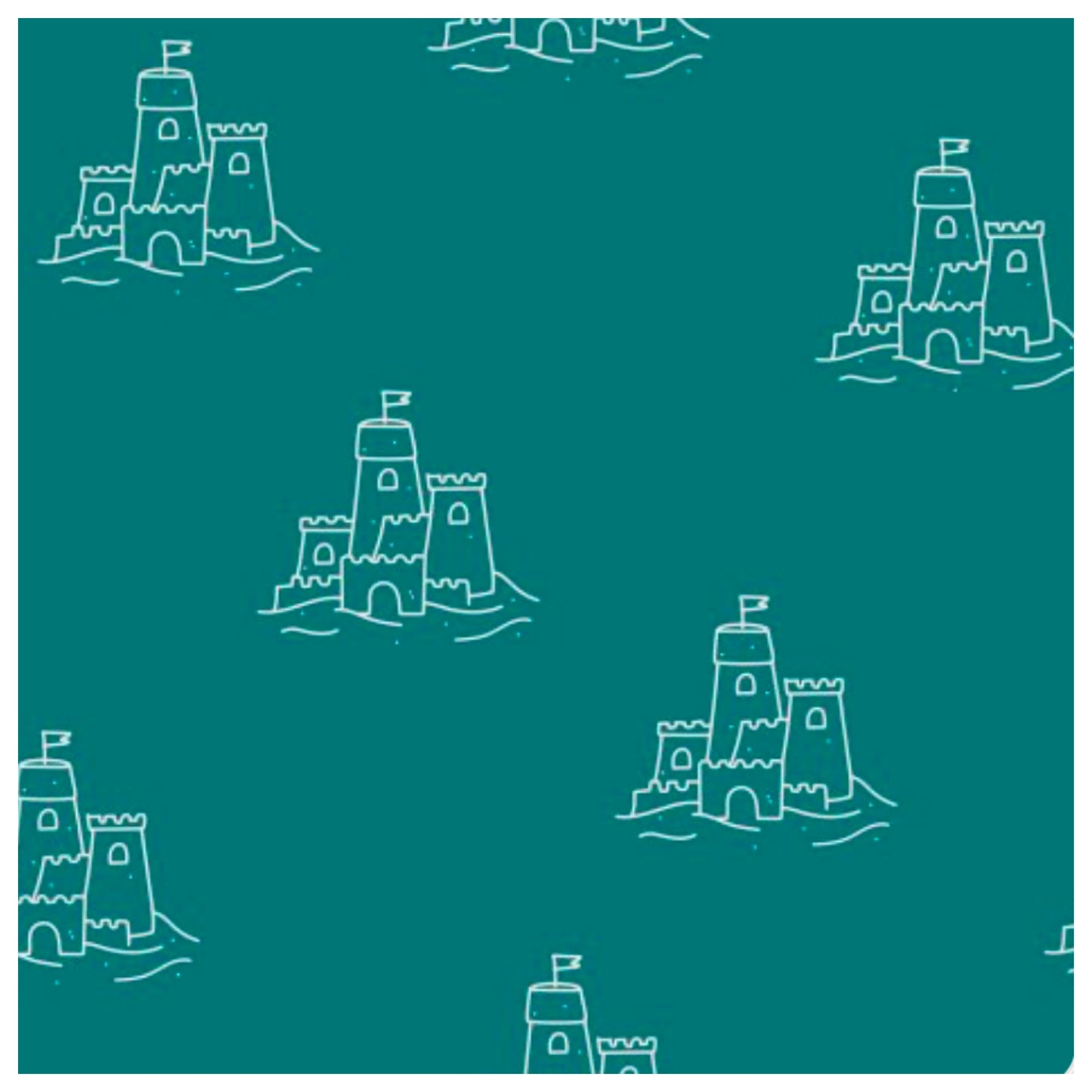 Teal Sandcastle Swim Trunks