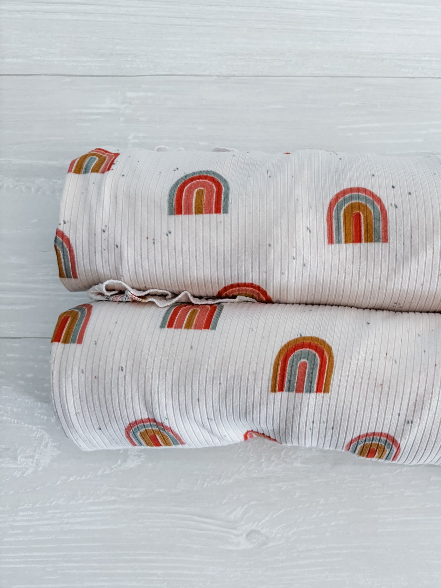 Rainbow Ribbed Swaddle