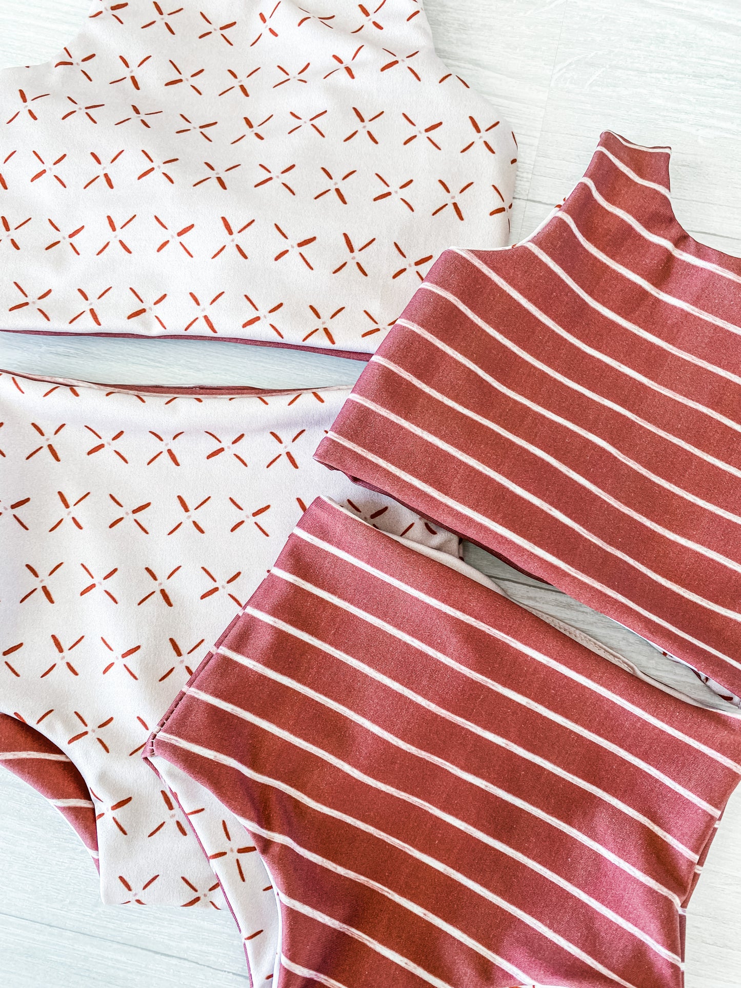 Pink X’s and Stripes Kids reversible Bikini, Toddler Swimwear, Baby Bikini, Kids Swimsuit
