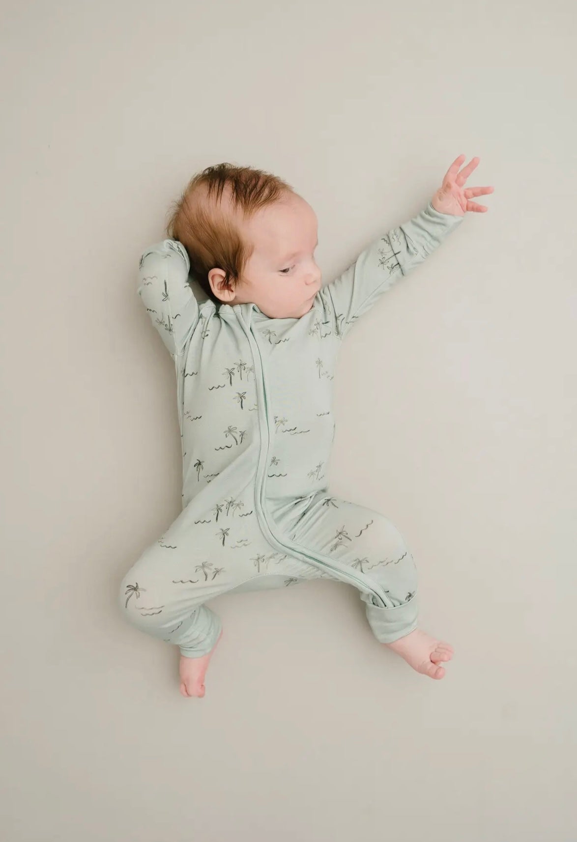 Palm Breeze Zip Bamboo Romper