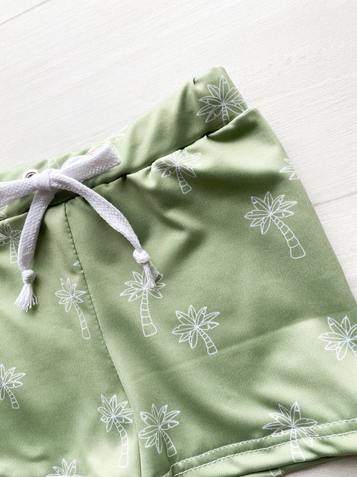 Green Palm Trees Swim Trunks