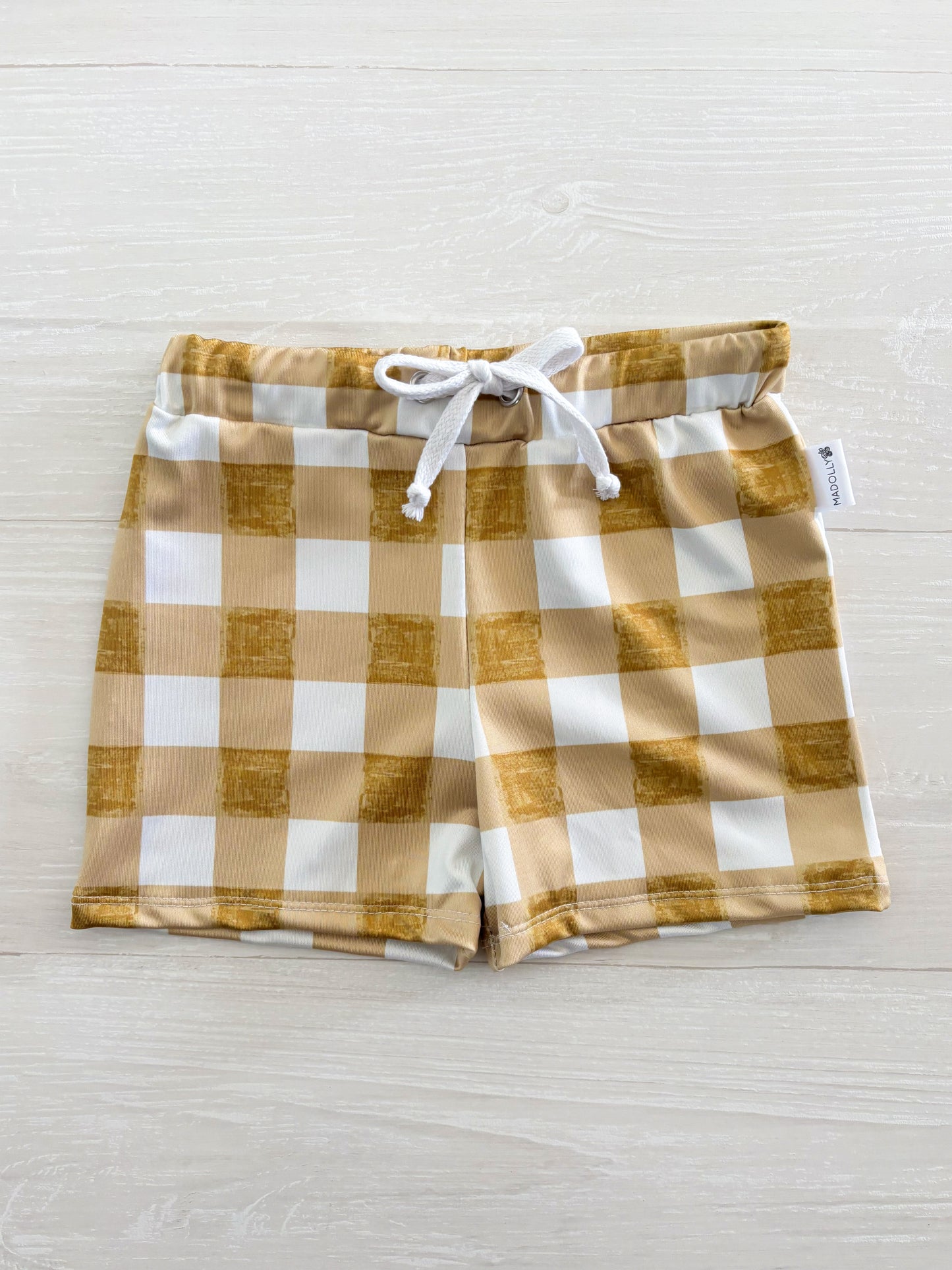 Golden Checkers Swim Trunks