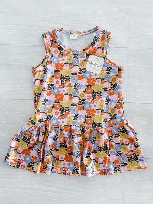 Bright Sleeveless Swing Dress