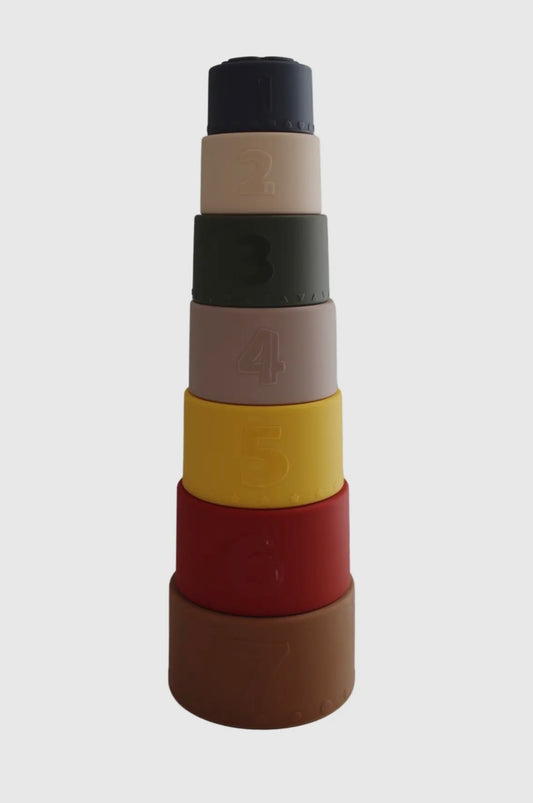 Retro Silicone Stacking Cups