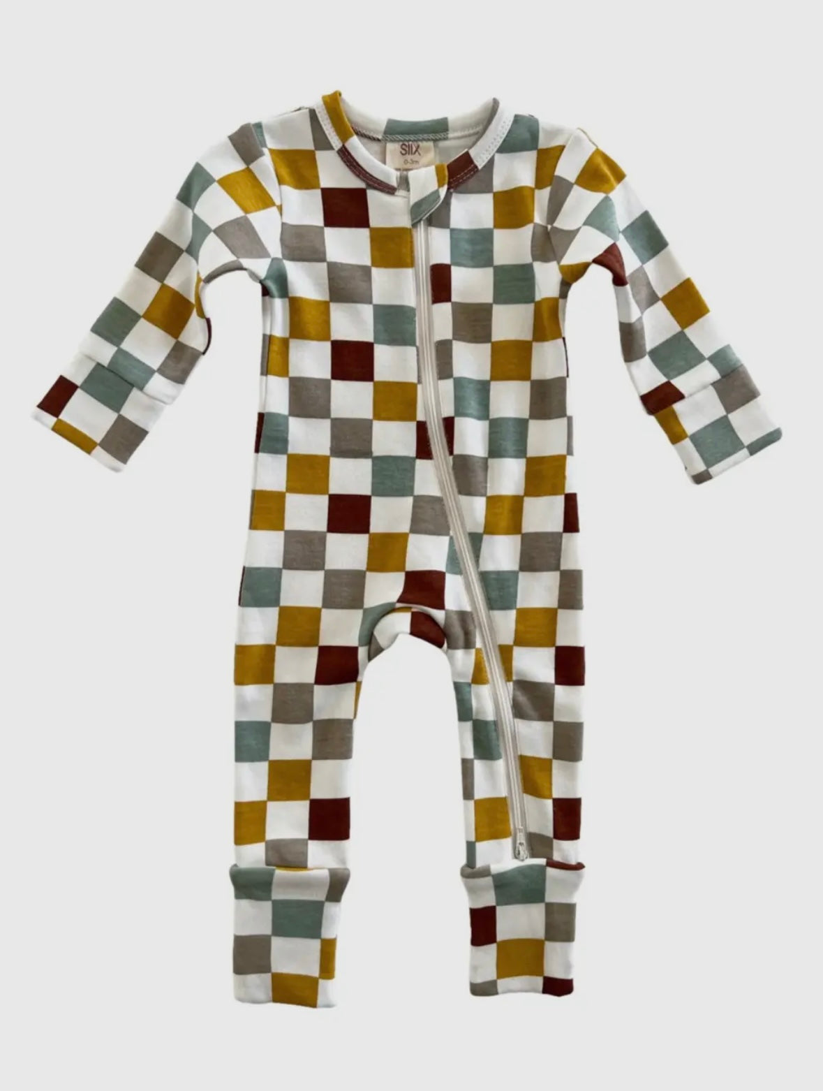 Checkerboard- Organic 2-Way Zip Romper