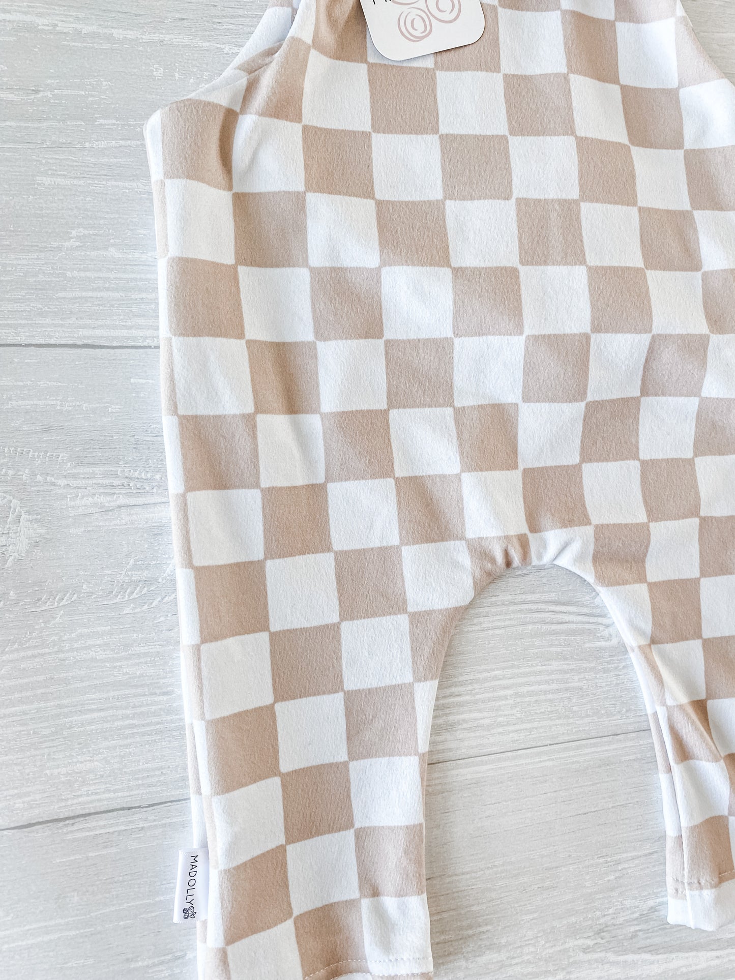 Checkered Overall Romper