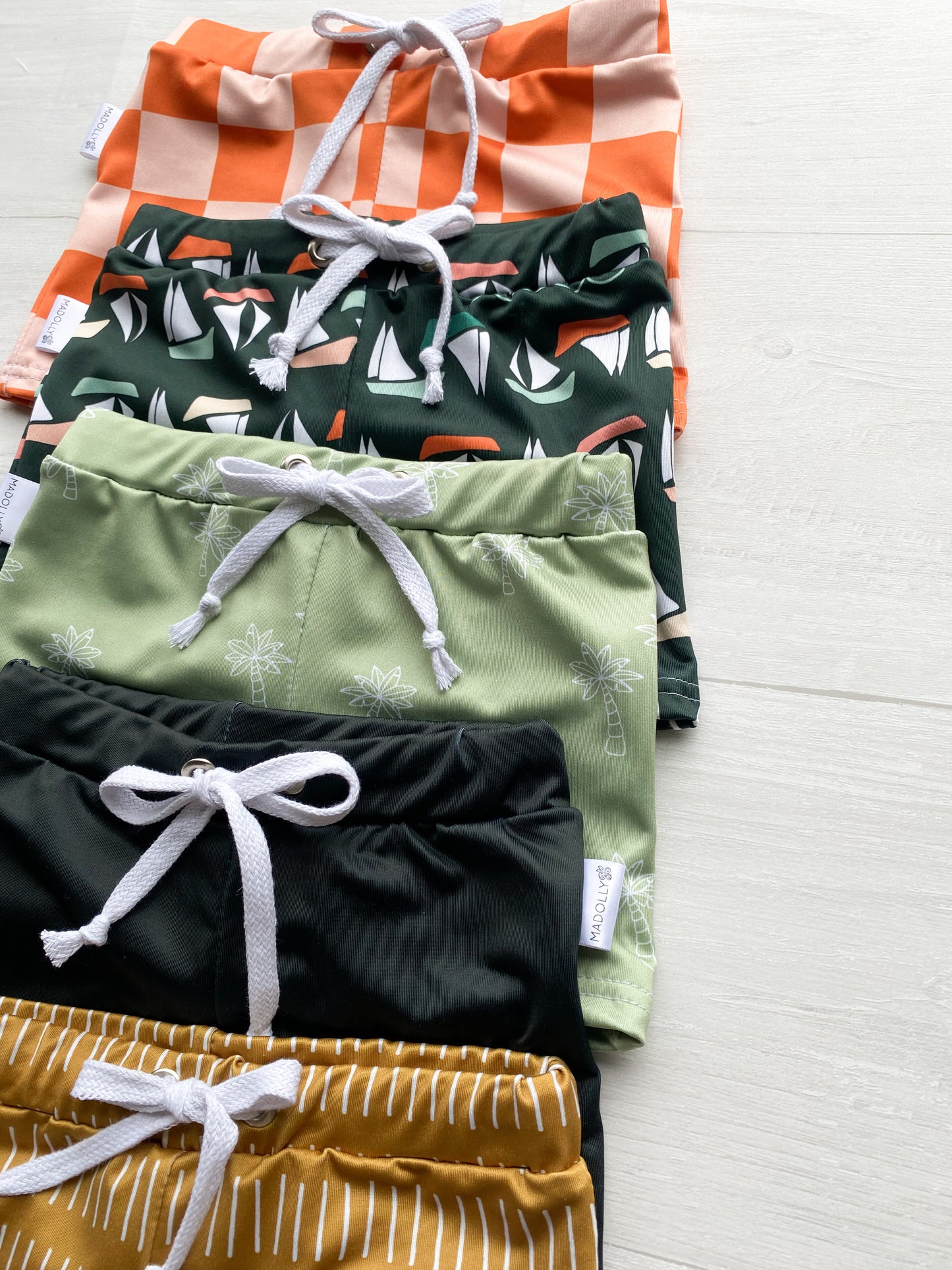 Green Palm Trees Swim Trunks