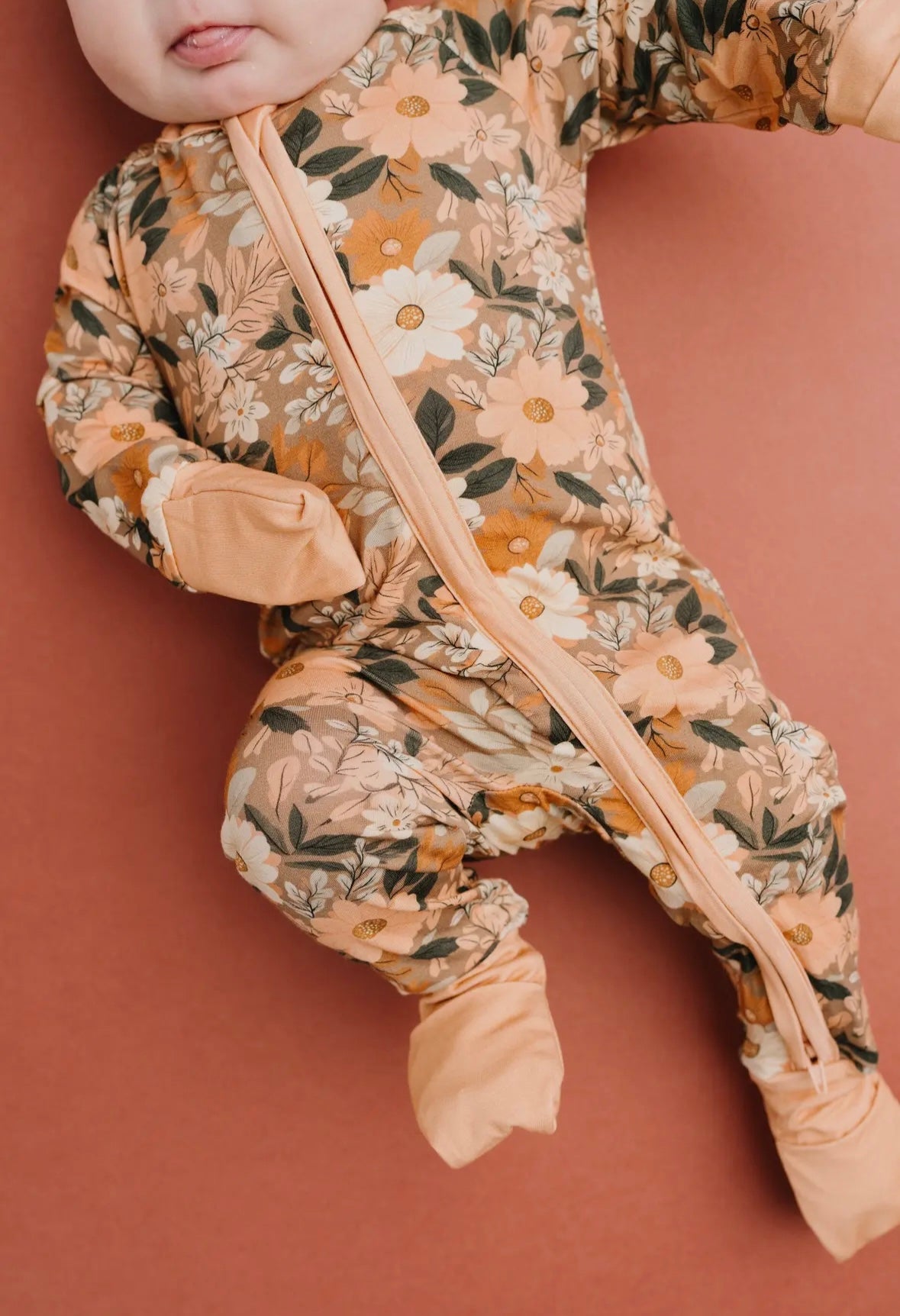 Autumn Bloom Zip Bamboo Romper