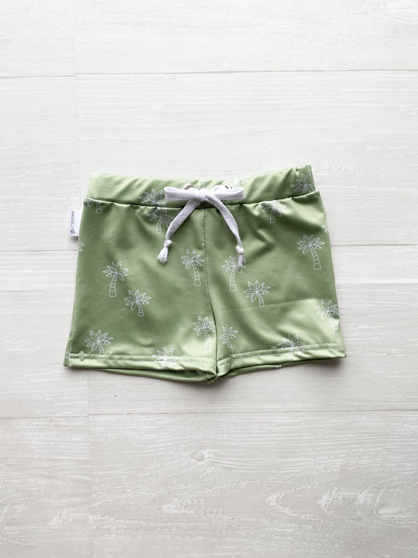 Green Palm Trees Swim Trunks