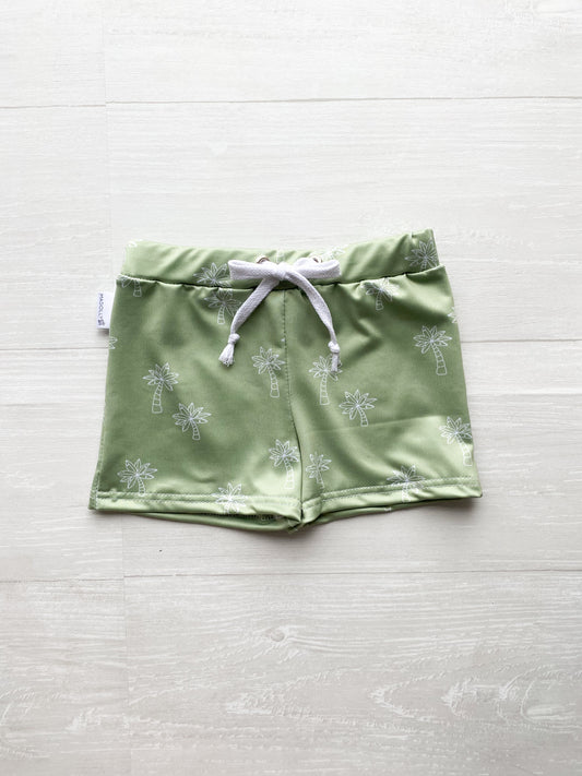 Green Palm Trees Swim Trunks