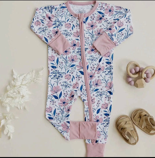 Pink Floral One Piece