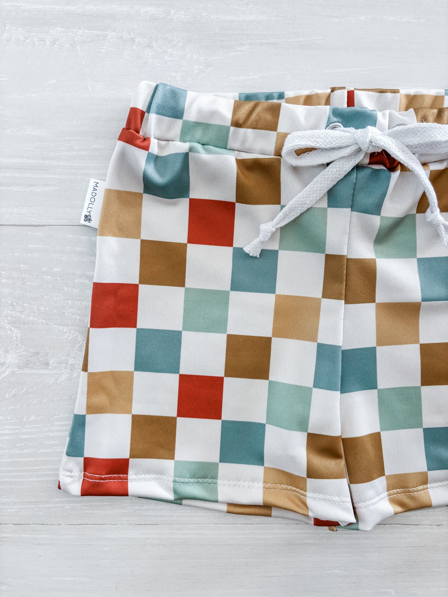 Retro Trendy Checkered Swim Trunks