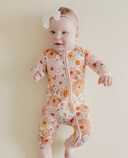Sweet Blossom Zip Bamboo Romper