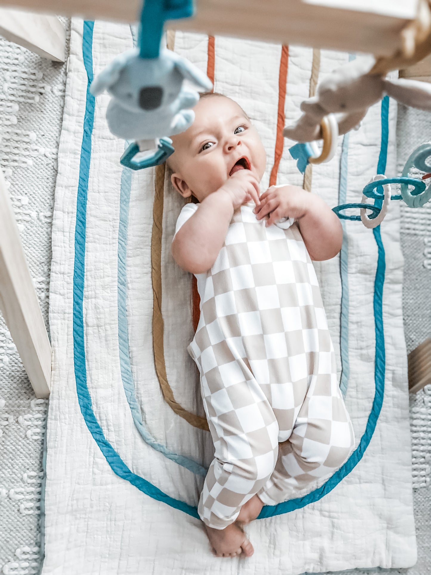 Checkered Overall Romper