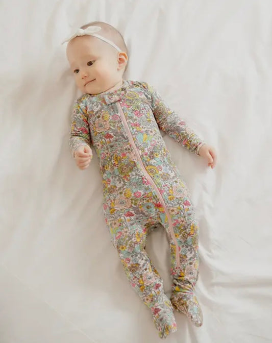 Modal Floral Baby Footie