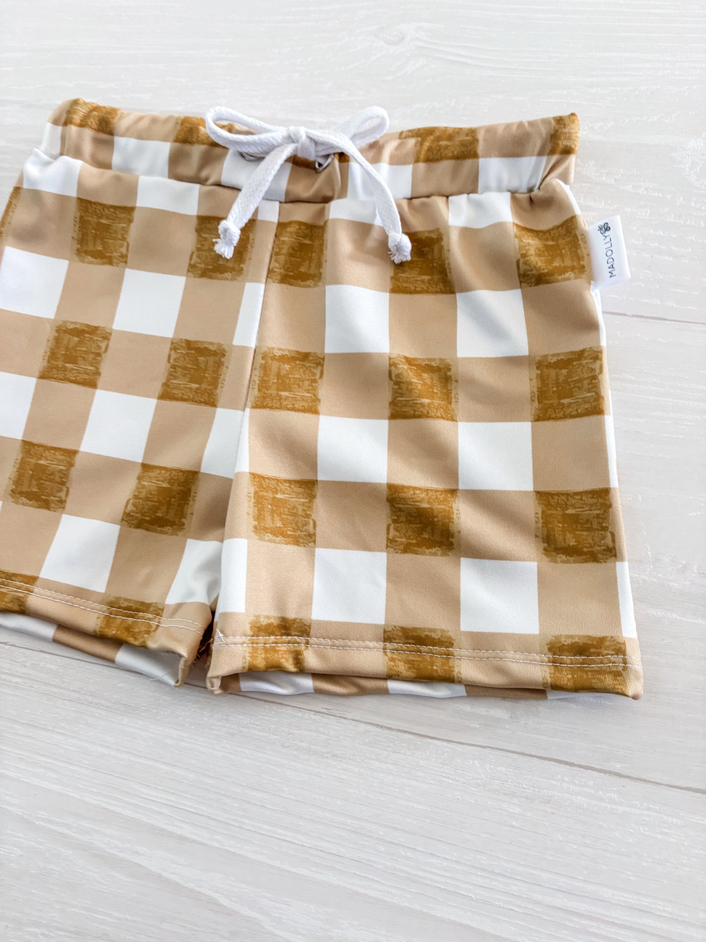 Golden Checkers Swim Trunks