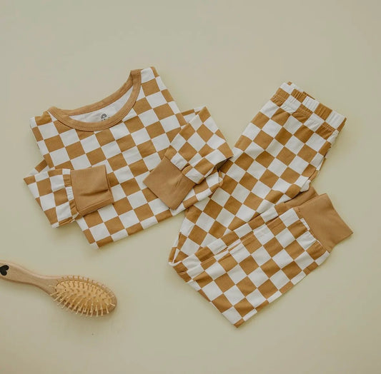 Golden Coast Check 2-Piece Toddler Bamboo Set
