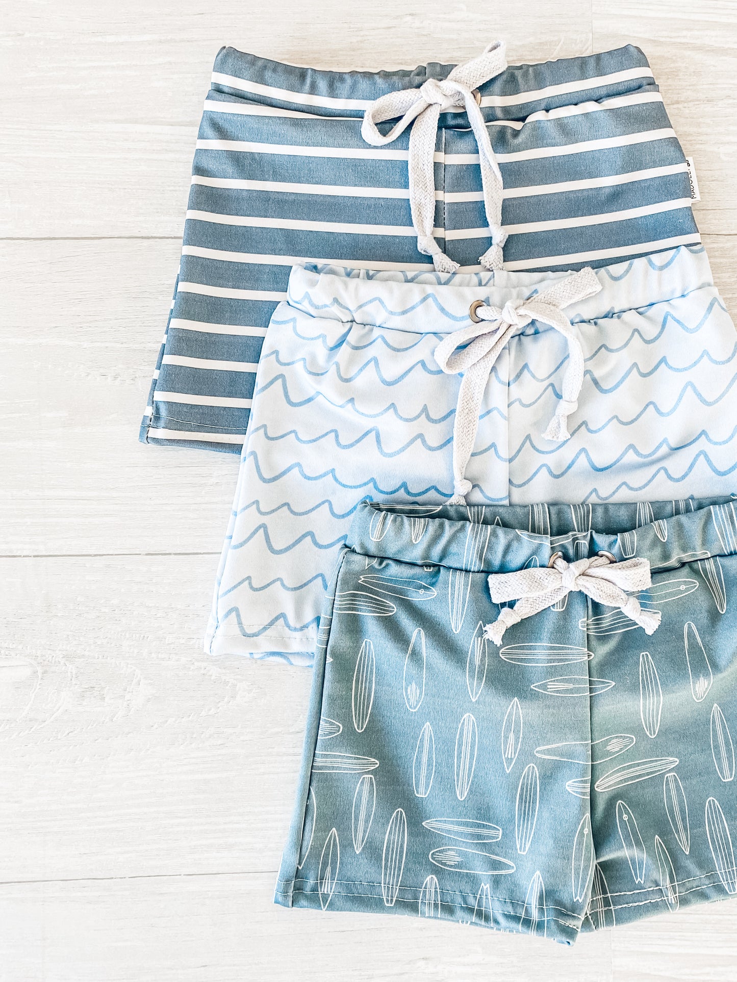 Wavy Blue Swim Trunks
